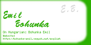 emil bohunka business card